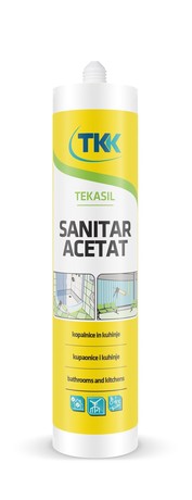 TEKASIL sanitarni silikonski kit acetat Profi beli 300 ml