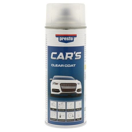 Sprej Presto Cars brezbarvni lak sijaj 600 ml